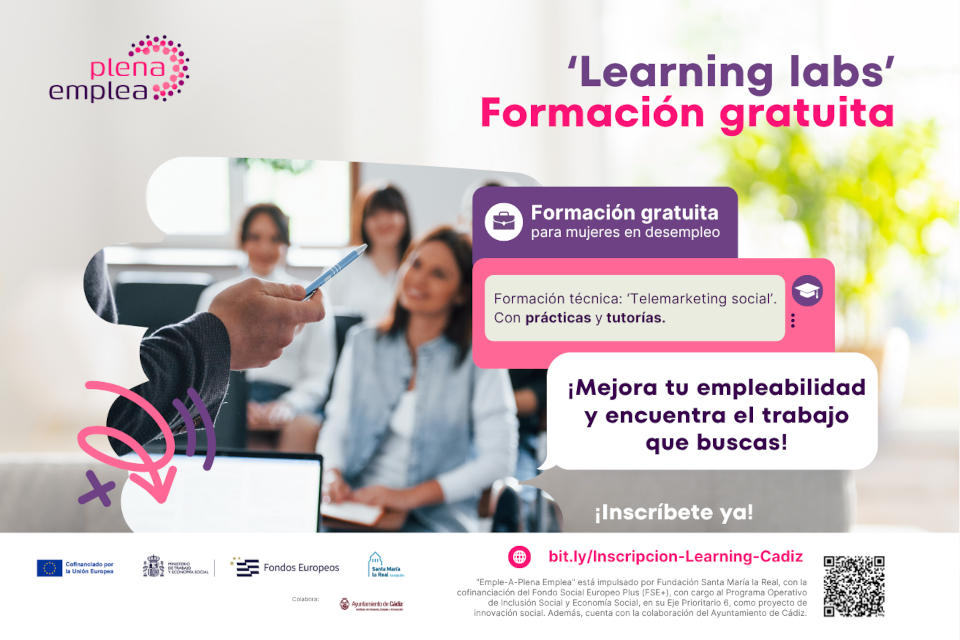 Cádiz pone en marcha "Learning Labs", el itinerario completo con formación, acompañamiento y prácticas para impulsar el empleo femenino en la ciudad